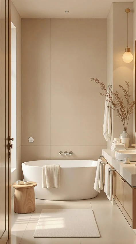 Contemporary bathroom renovation with custom vanity