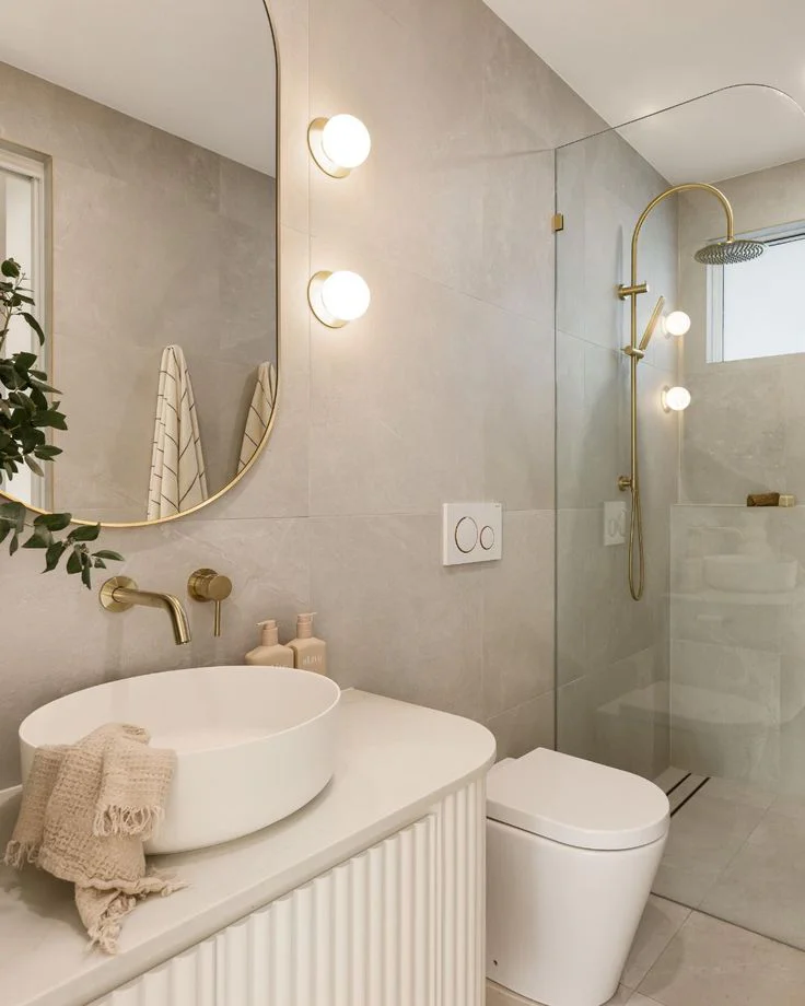 Modern bathroom with refined tile selection