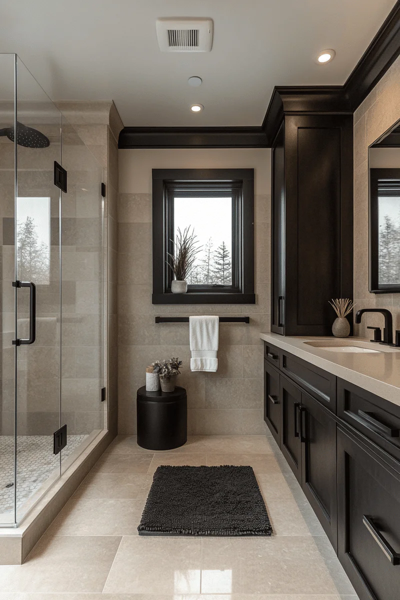High-end bathroom renovation with luxury finishes