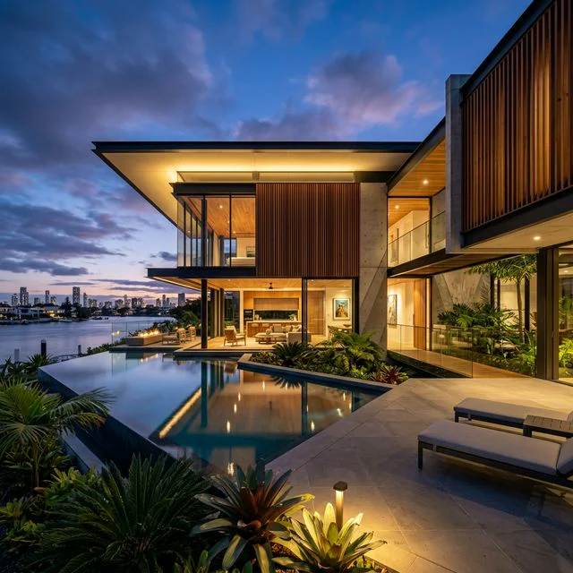 Custom home exterior with premium facade