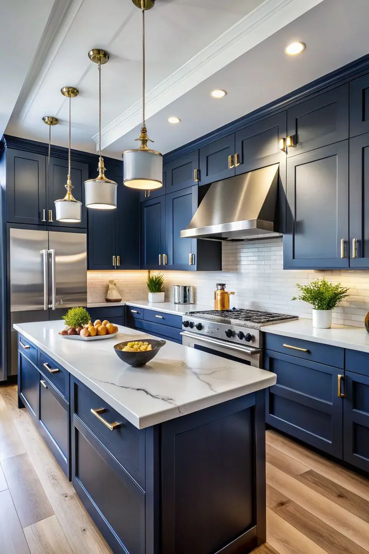 Designer kitchen with feature lighting